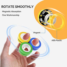 Load image into Gallery viewer, AHEYE 6PCS Magnetic Toys Magnetic Ring Toys Children Magnetic Fingertip Toys Magnetic Magic Rings Magnetic Bracelets Props Decompression Toys ADHD Anxiety Adult Rotating Toys(Orange)
