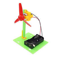Cuteam Solar Fan Model, Wooden Solar Fan Model Children DIY Assembly Handmade Scientific Physics Toys