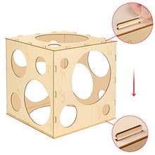 Load image into Gallery viewer, Worown 18 Holes Collapsible Wood Balloon Sizer Box, 2-14 Inch Large Balloon Sizer Cube, Balloon Size Measurement Tool for Balloon Arches, Balloon Columns, Balloon Decorations
