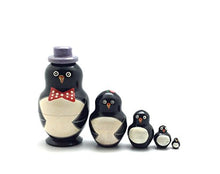 Load image into Gallery viewer, BuyRussianGifts Penguin Russian Nesting Dolls 5 Piece Set
