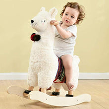 Load image into Gallery viewer, labebe - Baby Rocking Horse Wooden, Plush Stuffed Rocking Animals White, Kid Ride on Toys for 1-3 Years Old, Llama Rocking Horse for Girl&amp;Boy, Toddler/Infant Rocker for Nursery, Kid Riding Toys/Horse
