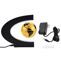 Hongzer Floating Globe, Floating Globe Magnetic Levitation Rotating World Map Globe with LED Light for Home, Office(Golden)