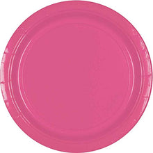 Load image into Gallery viewer, Amscan Bright Pink Round Luncheon Paper Plates, 20 Ct. | Party Tableware
