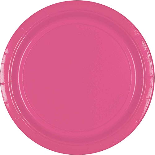 Amscan Bright Pink Round Luncheon Paper Plates, 20 Ct. | Party Tableware
