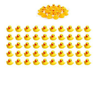 Sohapy 50Pcs Mini Yellow Rubber Ducks Baby Shower Rubber Ducks, Squeak Fun Baby Yellow Rubber Bath Toy Float Fun Decorations for Shower Birthday Party Favors Gift (50Pcs)