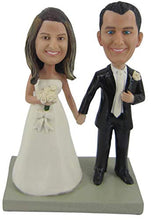 Load image into Gallery viewer, Jug&amp;Po Fully Handmade Custom Bobblehead Couple Wedding Dolls Figurine Personalized Wedding Gifts Based on Your Photos,Two Person,DHL Service(1194)
