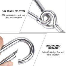 Load image into Gallery viewer, YARNOW 1 Set/4pcs Stainless Steel Swing Hangers Heavy Duty Swivel Ring Spring Snap Hook Carabiner for Yoga Hammock Swing Marine Boat Application 6x80mm (Silver)
