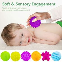Load image into Gallery viewer, Sensory Balls for Baby Sensory Baby Toys 6 to 12 Months for Toddlers 1-3, Bright Color Textured Multi Soft Ball Gift Sets, Montessori Toys for Babies 6-12 Months Infant 0-6 Months by ROHSCE(6 Pack)
