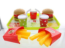 Load image into Gallery viewer, GiftExpress Double Cheeseburger - Hamburger Fast Food Pretend Play Set Cooking Play Toy for Kids with 2 Burger, 2 Fries, 2 Coke, Ketchup, and a Tray  Cheeseburger Kids Meal for 2
