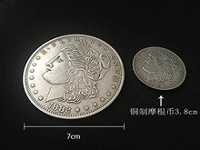 Load image into Gallery viewer, blue-ther Jumbo Copper Morgan Dollar (7cm) Stage Magic Tricks Coin Magic Props Funny Coin Appearing Gimmick Classic Magician Toys (Silver)

