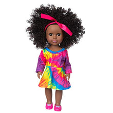 Load image into Gallery viewer, ZQDOLL Black Baby Doll 14.5 inch African Girl Doll and Clothes Set Soft Silicone Doll Best Gift for Kids

