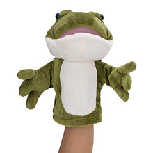 Load image into Gallery viewer, Frog Hand Puppet Toys, Soft Simulated Animals Frog Head Gloves Toy Short Plush Toys Dolls Children Fun Role Play Toy(Frog 30cm/11.8inch)
