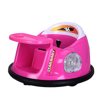 Bumper car for Kids, TAMCO Kids Bumper car 12V with Remote Control 360 Spin Ride On Vehicles for Girls Boys Toddler Kids Rechargeable Gift car with Dinner Plate Colorful Lights (Pink)