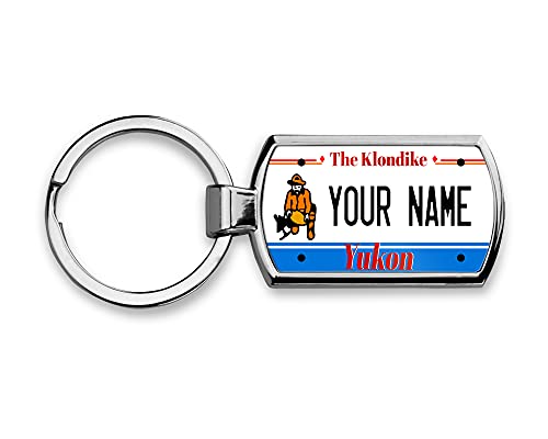 BRGiftShop Personalized Custom Name License Plate Canada Yukon Metal Keychain