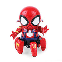 WZCSLM Cool Spider Robot with Six Paws -Colorful Lights, Music, Move Dancing - for Kids Ages 3 & Up (red)
