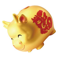 Toyvian 1Pcs Ox Shape Piggy Bank Coin Banks Sitting Cow Desktop Cow Adornment Cartoon Saving Pot Ornament Gifts Decor Statue
