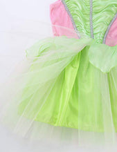 Load image into Gallery viewer, LiiYii Kids Girls Cosplay Fairy Tale Sundress Halloween Theme Party Fancy Costumes with Glittery Wings Set Tea Green 8-10 Years
