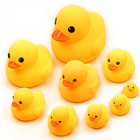 Bath Duck Toys 9 Pcs Rubber Duck Family Squeak & Float Ducks Baby Shower Toy for Toddlers Boys Girls