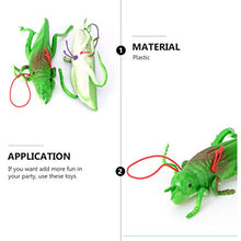 Load image into Gallery viewer, TOYANDONA 10pcs Plastic Grasshoppers Toys Plastic Insect Figures Fake Bugs Green for Children Kids Education Insect Halloween April Fools Day Themed Party
