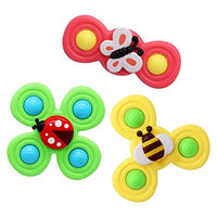 SANTITY 3pcs Suction Cup Spinning Top Toy, Sensory Toys Spinning Top Spinner Toy, Attractive Stress Relief Suction Cup Toys