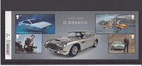 James Bond Q Branch Miniature Sheet- Collectible Royal Mail Postage Stamps