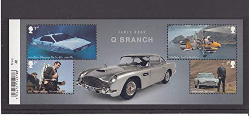 James Bond Q Branch Miniature Sheet- Collectible Royal Mail Postage Stamps