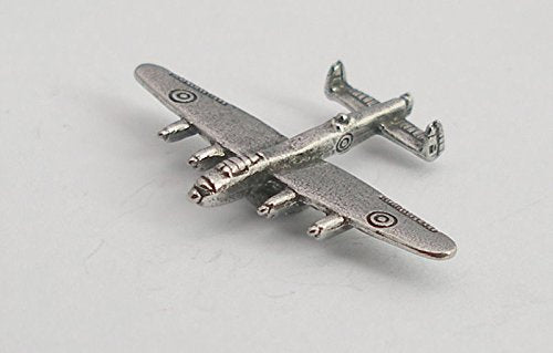 Solid Pewter Avro Lancaster Bomber Plane Pin Badge