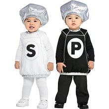Load image into Gallery viewer, Salt And Pepper Shaker Costume Set | For Babies 12 to 24 Months Old | Black, White and Silver- Pack of 1
