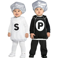 Salt And Pepper Shaker Costume Set | For Babies 12 to 24 Months Old | Black, White and Silver- Pack of 1
