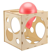 Load image into Gallery viewer, Worown 18 Holes Collapsible Wood Balloon Sizer Box, 2-14 Inch Large Balloon Sizer Cube, Balloon Size Measurement Tool for Balloon Arches, Balloon Columns, Balloon Decorations
