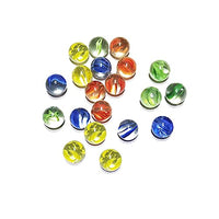 ZUER Marble Games,20 Pcs Colorful Glass Marbles,Durable Marbles Bulk for Kids,Used for Vase or Fish Tank Decoration, Games,DIY Crafts,Math Teaching