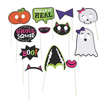Load image into Gallery viewer, Fun Express Ghoul Squad Photo Stick Props for Halloween - Apparel Accessories - Costume Accessories - Costume Props - Halloween - 12 Pieces
