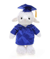 Plushland Sheep Plush Stuffed Animal Toys Present Gifts for Graduation Day, Personalized Text, Name or Your School Logo on Gown, Best for Any Grad School Kids 12 Inches(Royal Cap and Gown)
