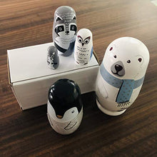 Load image into Gallery viewer, Russian Nesting Dolls Matryoshka Wooden Stacking Nested Set 5 Pieces Handmade Toys, Cute Cartoon Animals Bear Pattern Nesting Dolls for Children Kids Christmas Toy Gift, Home Room Decoration (Bear)
