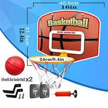 Load image into Gallery viewer, Wall Mounted Basketball Hoop Cabinet Mini Over The Door &amp; Mount Indoor Hoops for Home/Office Game Kids Adults Backboard System (Color : 2 Balls, Size : Small)
