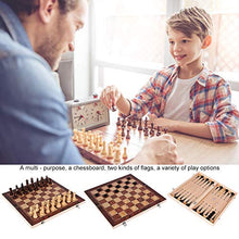 Load image into Gallery viewer, FIBVGFXD Wooden Chess Set, Folding Magnetic Large Board, with 34 Chess Pieces Interior, for Storage Portable Travel Board Game Set for Kid (34X34cm)
