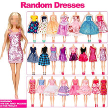 Load image into Gallery viewer, 50 Pcs Doll Clothes and Accessories, 5 Wedding Gowns 5 Fashion Dresses 4 Slip Dresses 3 Tops 3 Pants 3 Bikini Swimsuits 20 Shoes for 11.5 inch Doll Christmas Stocking Stuffers Girls Gift Age 5-7 8-10
