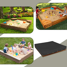 Load image into Gallery viewer, Sandbox Cover 12 Oz Waterproof - Sandpit Cover 100% Weather Resistant with Air Pocket &amp; Elastic for Snug Fit (Black, 70&quot; W x 70&quot; D x 8&quot; H)
