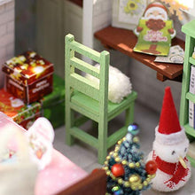 Load image into Gallery viewer, Amosfun Christmas Wooden Dollhouse Miniatures DIY House Kit Model Building Sets
