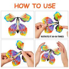 Load image into Gallery viewer, 10 Pieces Magic Fairy Flying Butterfly Card Wind up Butterfly Rubber Band Flying Butterfly Surprise Flying Paper Butterflies Set for Party Playing Decorations (Vivid Style)

