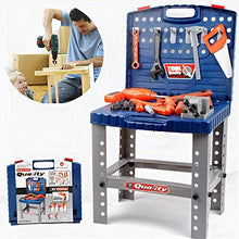 Load image into Gallery viewer, Liberty Imports Toy Tool Workbench for Kids Pretend Play - Construction Workshop Toolbench STEM Building Toys with Realistic Tools and Electric Drill
