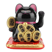 Load image into Gallery viewer, nobrand Unibell Solar Powered Adorable Swing Lucky Beckoning Fortune Welcoming Cat Home Car Decor(Black)
