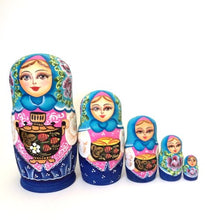 Load image into Gallery viewer, BuyRussianGifts Russian Nesting Doll Princess Hand Painted 5 Piece Set
