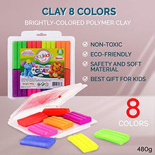 Load image into Gallery viewer, Playkidiz Art Modeling Clay 8 Neon Colors in PVC Clam Shell Box, Beginners Pack 480 Grams, STEM Educational DIY Molding Set, at Home Crafts for Kids
