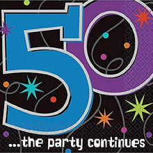 Load image into Gallery viewer, &quot;50 ...the party continues&quot; Beverage Napkins, Party Favor

