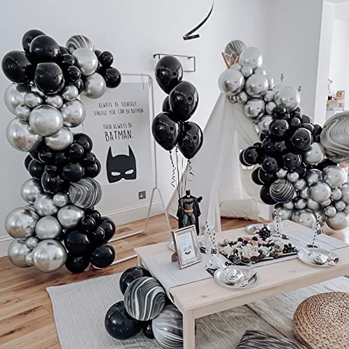 PartyWoo Black Balloons, 120 pcs Latex Balloons for Birthday Party