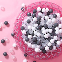 Ball Pit Balls for Kids - Macaron Grey & White & Transparent Ocean Balls Plastic Balls for Babies Toddlers Children