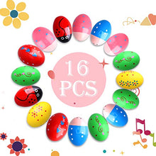 Load image into Gallery viewer, Riccioney 16pcs Wooden Egg Shakers Musical Instruments Wooden Percussion Egg Maracas Easter Eggs for Party Favor Supplies Classroom Prize Supplies
