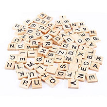 Load image into Gallery viewer, Scrabble Tiles, 100Pcs Wooden Letters Tiles Alphabet Numbers Pieces A-Z Capital Letters for Crafts Pendants Spelling and Scrapbook

