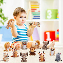 Load image into Gallery viewer, 12 Pieces Mini Stuffed Forest Animals Jungle Animal Plush Toys in 4.8 Inch Cute Plush Elephant Lion Giraffe Tiger Plush for Animal Themed Parties Teacher Student Achievement Award (Sitting, Standing)
